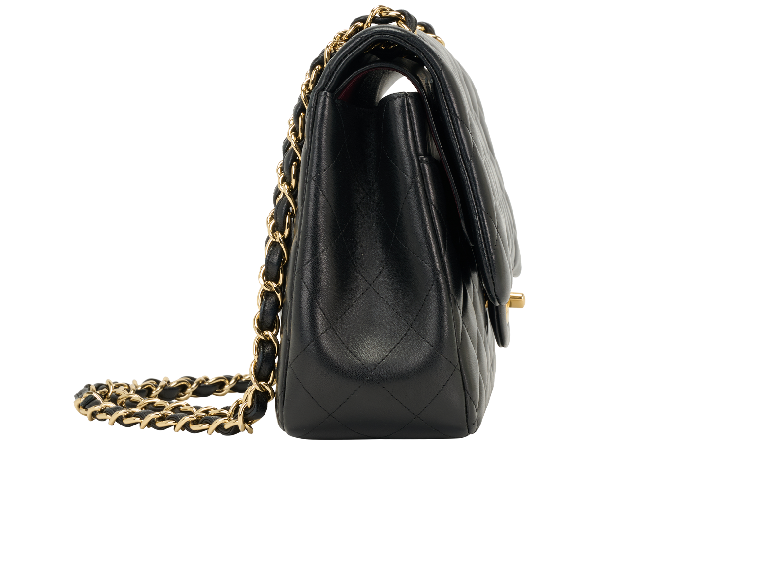 Jumbo Classic Double Flap, &pound;4,900, Handbags, Black, Lambskin Leather, Side view